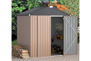 U-MAX 6 x 4FT Outdoor Storage Shed, Lockable Bike Shed,Garden Shed &Tool Shed for Backyard, Patio, Lawn