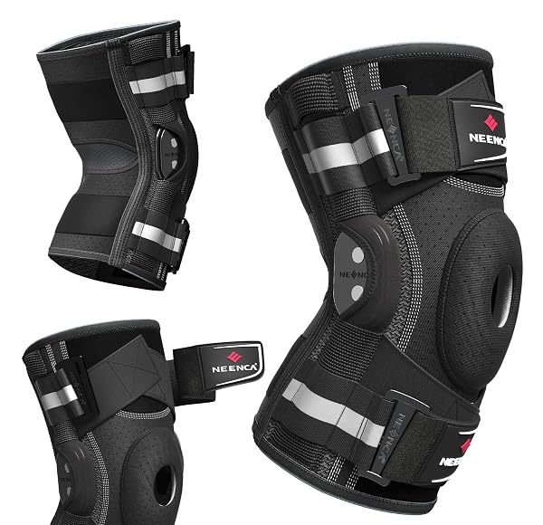 NEENCA PROFESSIONAL KNEE BRACE FOR KNEE PAIN, HINGED KNEE SUPPORT WITH PATENTED X-STRAP FIXING SYSTEM, MEDICAL FOR PAIN RELIEF, ARTHRITIS, MENISCUS TEAR, ACL, PCL, MCL, RUNNER, SPORT