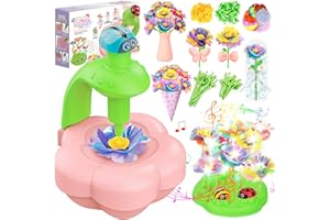 PUNIEAYI Kids Craft Kits with Light and Music, Arts and Crafts for Kids 4-6 8-12, DIY Flower Bouquets Press Kits, 4 5 6 7 8 Year Old Girl Birthday Gifts, Educational Preschool Travel Toys for Girls Boys