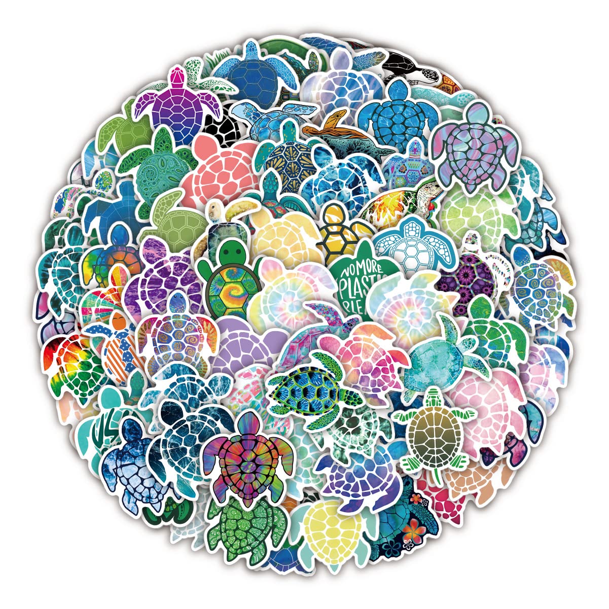 100Pcs Cute Tortoise Stickers Laptop Car Scrapbook Phone Skateboard Sea Turtle Cartoon Ocean Animal Stickers Vinyl Waterproof Aesthetic Personalised Stickers for Teens Boys Girls Adults Children