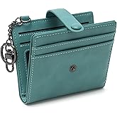 Alldaily Slim Keychain Wallet for Women, RFID Blocking Small Bifold Travel Credit Card Holder (Purist Blue)