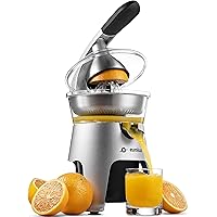 Eurolux Die Cast Stainless Steel Electric Citrus Juicer Squeezer, for Orange, Lemon, Grapefruit | 300 Watts of Power…