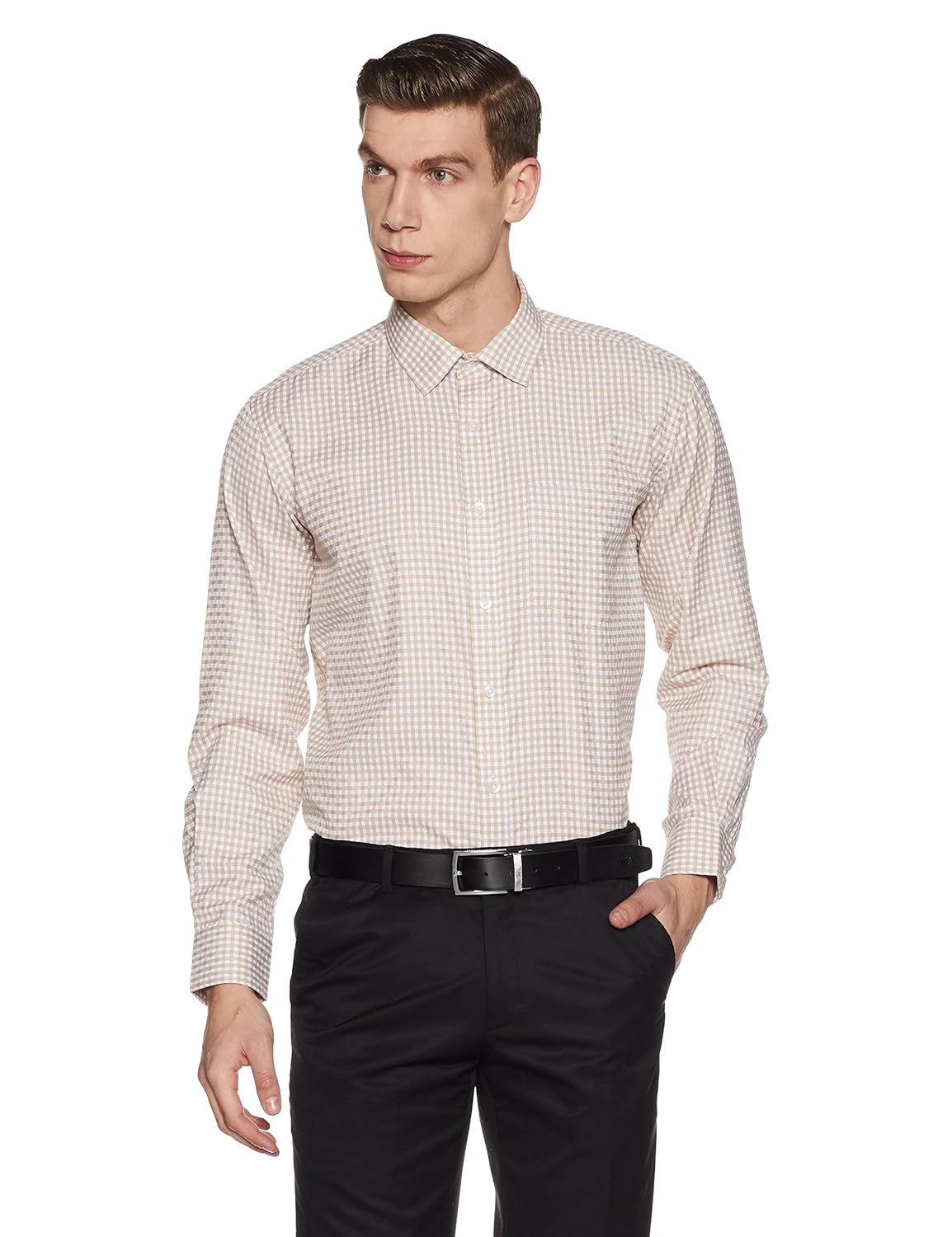 symbol amazon brand men's regular fit formal shirt