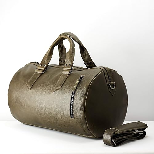 affordable leather duffle bags