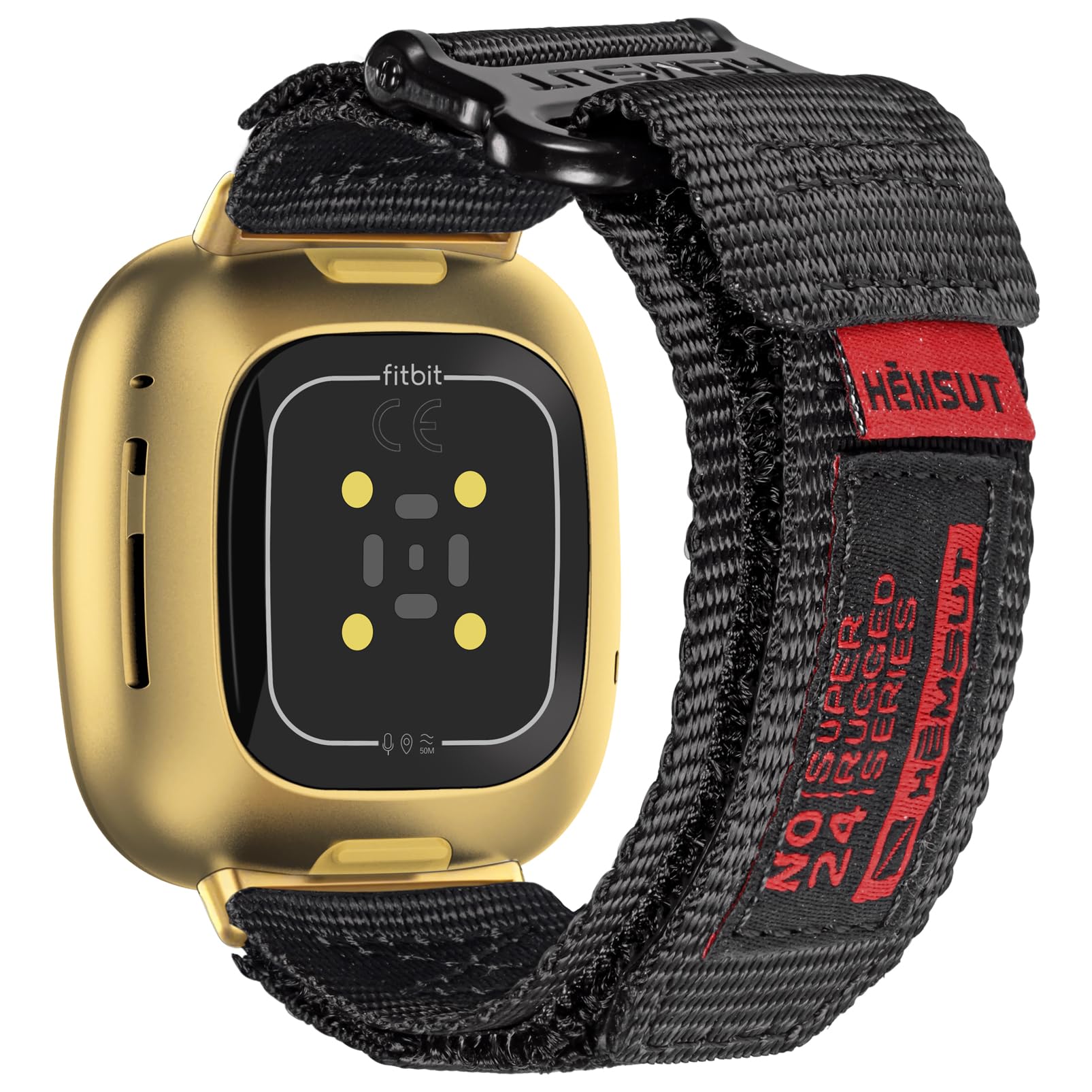 torbollo Watch Band Compatible with Fitbit Versa 3 / Versa 4 / Fitbit Sense/Sense 2 for Men, Rugged Nylon Sports Adjustable Strap Military Tactical Style Replacement Wristband
