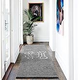 AROGAN Indoor Doormat, Front Door Mat 60"x24" Absorbent Rubber Backing Non Slip Door Mats, Machine Washable Chenille Door Mat for Muddy Shoes and Dog Paws Low Profile Rugs for Entryway, Grey