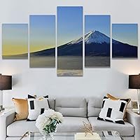 SIGNWIN 5 Panel Canvas Wall Art Modern Art Expressive Landscape Modern Mountain Top Multicolor Photography for Home Decorations Ready to Hang - 60