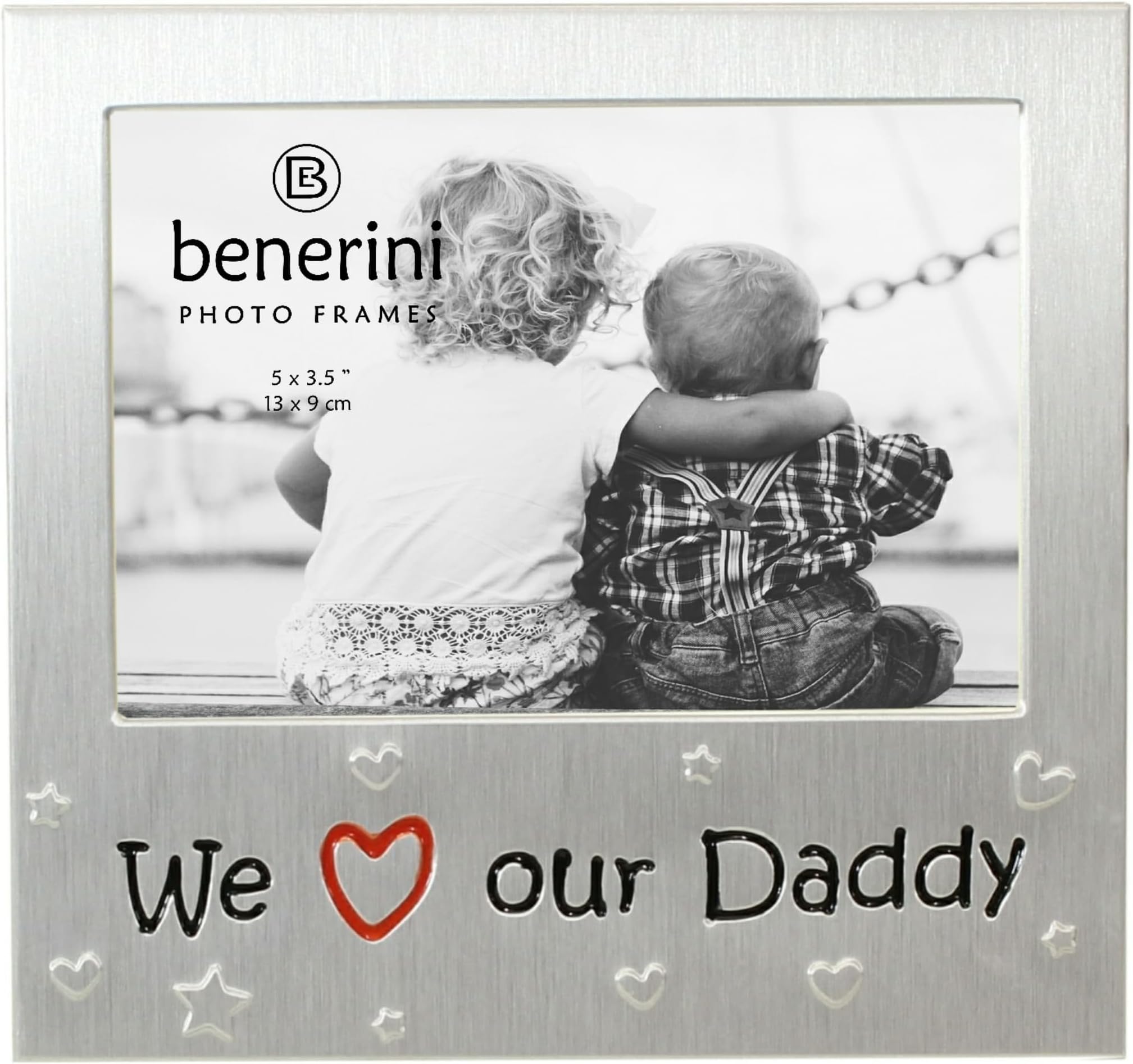 benerini Personalised ' We Love Our Daddy ' - Photo Picture Frame Gift - 5 x 3.5 - Insert Your Own Photo in the Frame