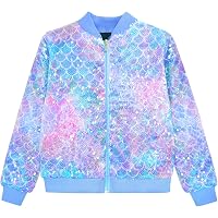 YIYI Girls Sequin Varsity Jacket – Sparkle Plaid Coat For Parties & Special Occasions - View #8