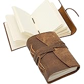 Wanderings Vintage Leather Journal - 4" x 6" - Small Antique Hand-Crafted Rustic Leather with Bound Lined Paper - Writing Notebook Perfect for Travelers, Writing Shadows Journal a Grimoire Sketching