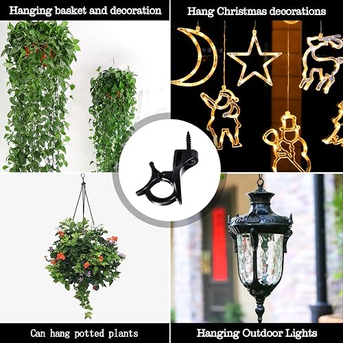 GEZIDEA 20-Pack String Light Hooks - Screw-in Hangers For Outdoor Lights, Plants & Wind Chimes