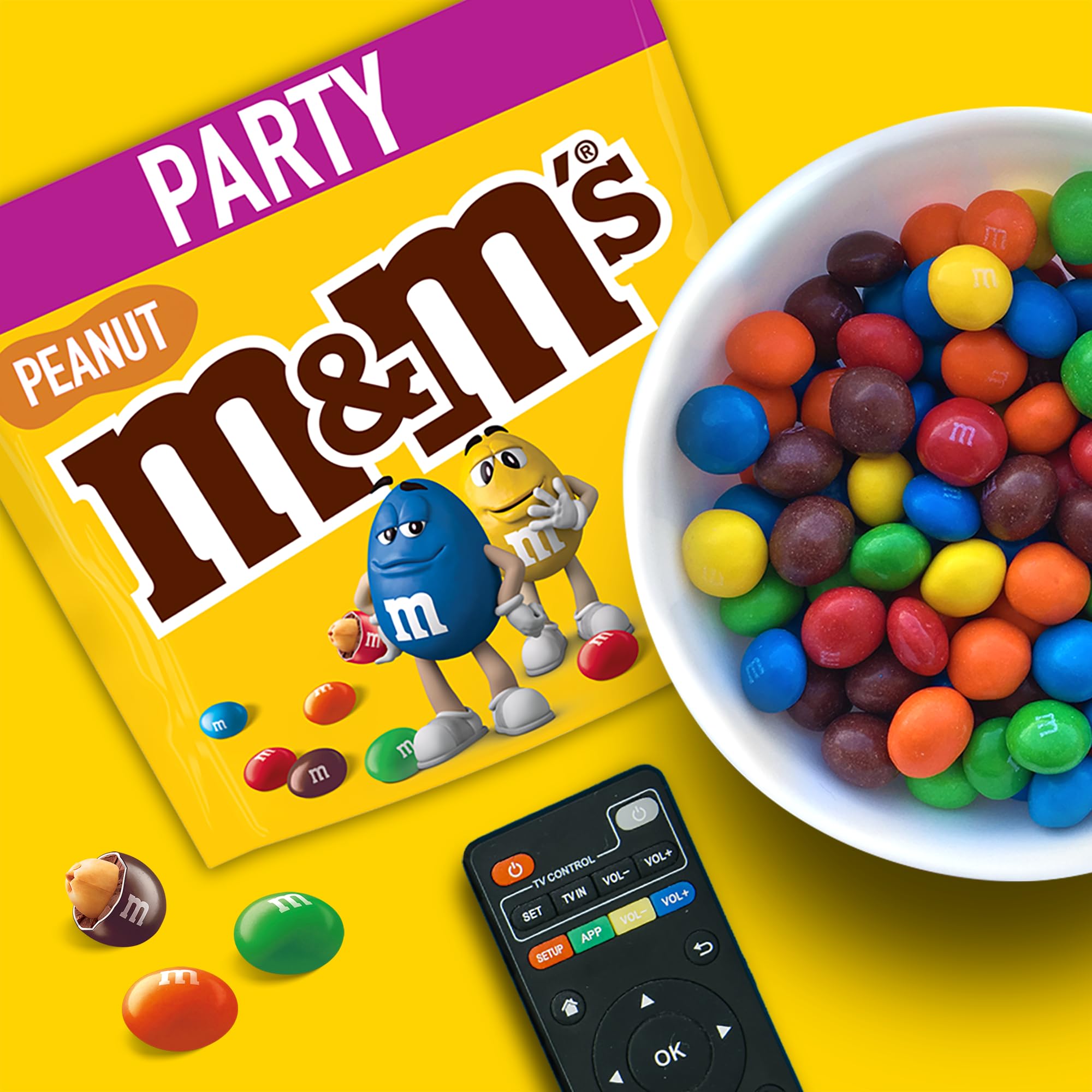 M&M’s Peanut Großpackung Schokolade, Knackige Schokolinsen mit bunter Zuckerhülle als Süßigkeiten, Party-Mix, 1 x 800 g, Für Weihnachten oder als Adventskalender Süßigkeiten 3