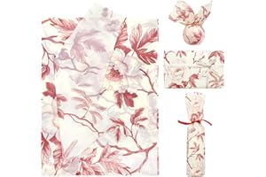 Benvo Floral Tissue Paper 20x29 Inch - 20 Sheets Decoupage Craft Paper for Gift Wrapping, Flower DIY Art Projects, Spring Wedding, Birthday & Baby Shower Decorations(Style N)