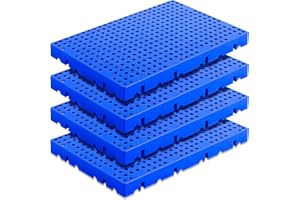 RimCereal 4 Pcs Plastic Pallets Waterproof Lightweight Storage Grid Pad Breathable Floor Storage Pad Nestable Grids Article Racks for Supermarket Basement Garage (23.62 x 15.75 x 1.97 Inches)