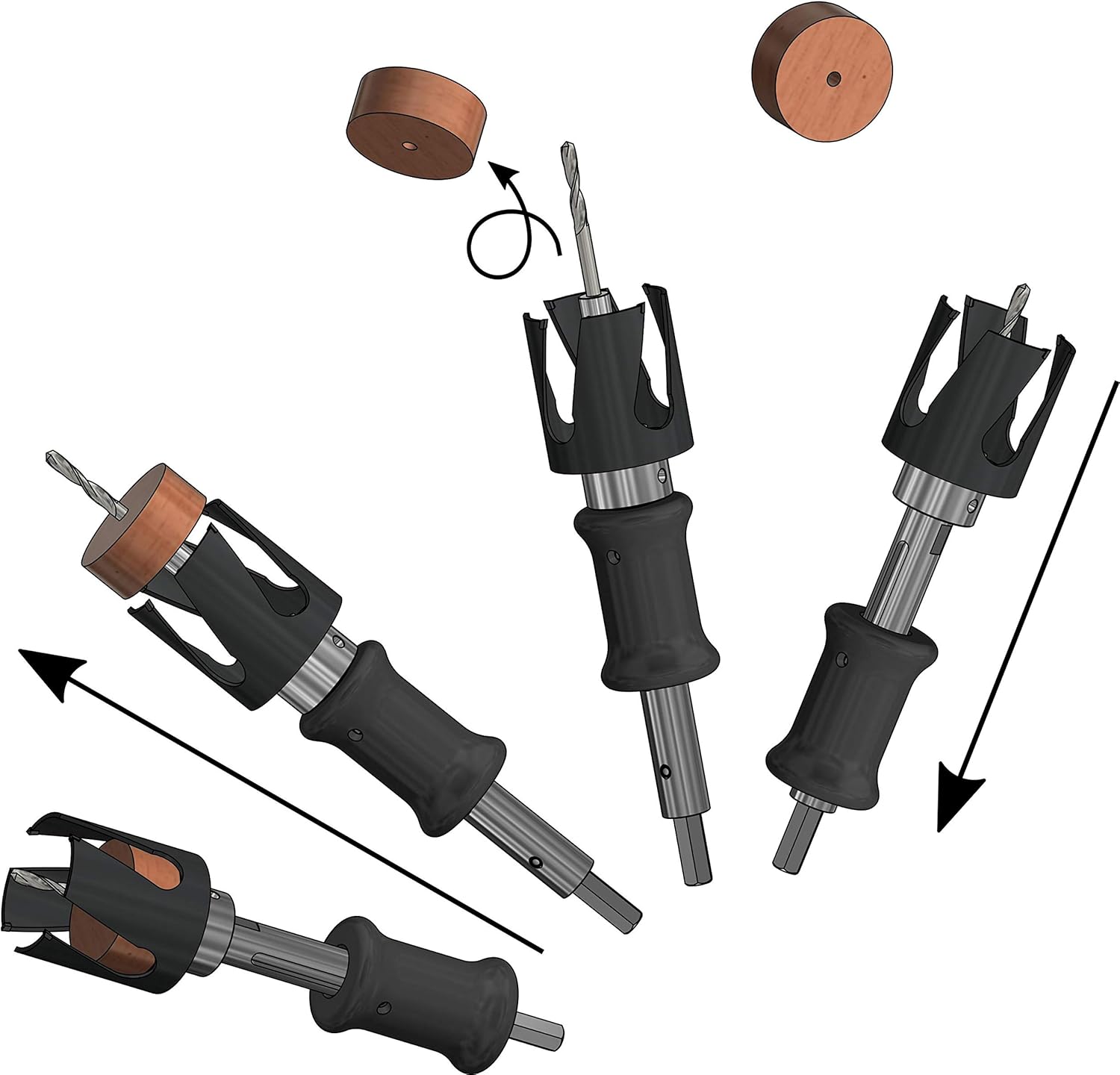 FAMAG 2166606 Pumpshank® incl. 3 adapters and HSS-G Centre Drill, Metal, Pumpshank mit 1 Adapter & HSS-Vorbohrer - Image 5