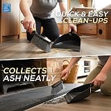 TDBS Dustpan and Brush Set Bamboo Handle with Soft Bristles view 2