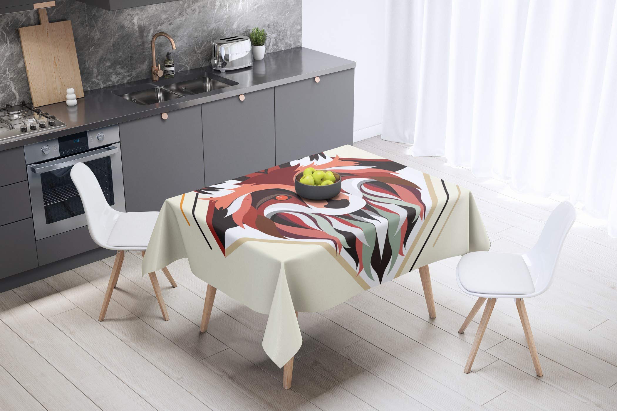 Bonamaison Kitchen Decoration, Tablecloth, 140cm x 140cm - Designed and Manufactured in Turkey