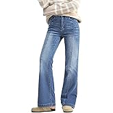 EMMIOL Bootcut Jeans for Women Stretchy Mid-High Rise Denim Flare Jeans Pants Seamed Front Loose Straight Leg Clothing