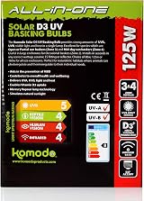 Komodo Solar D3 UV Basking Bulb 125W for Desert & Tropical Reptile Habitats view 3
