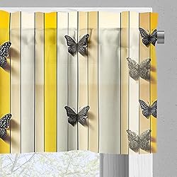 Ambesonne Summer Valance & Tier Curtain 3 pcs