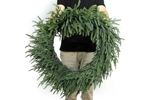 Artgar 30 Inch Christmas Wreath Pine Wreath Christmas Wreaths for Front Door, Real Touch Pine Wreath Artificial Green Pine Wreath for Home Indoor Outdoor Wall Window Porch Farmhouse Winter Decor