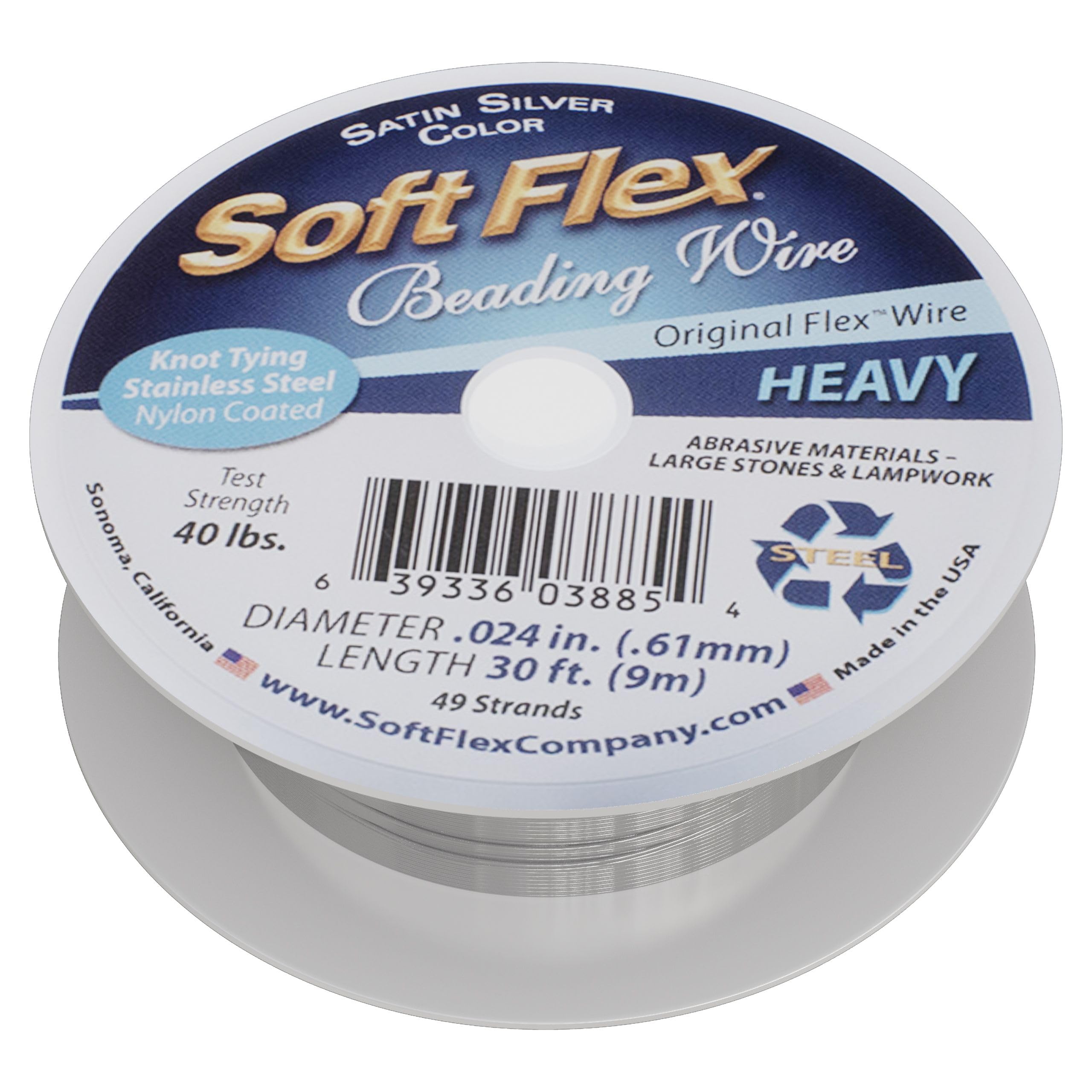 Soft Flex 49 Strand Beading Wire - Heavy 0.24 Diameter - 30 Feet Nylon Design Wire