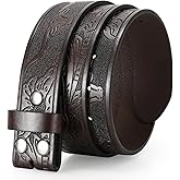 TRIWORKS Western Belts for Men without Buckle Cowboy Cowgirl Leather Mens Belts for Jeans