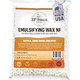 Non-GMO Emulsifying Wax NF Pastilles (8 oz) 100% Natural Plant Derived | For Lotions, Creams, Soap Making, Hair Products | Cosmetic Grade | Product of USA | 8 Ounces