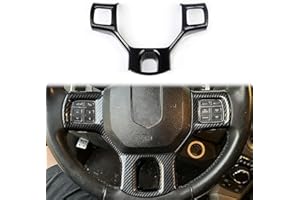 Steering Wheel Interior Cover Trim fit 2011-2018 Dodge RAM 1500 2500 3500 Accessories (Carbon Fiber Pattern)