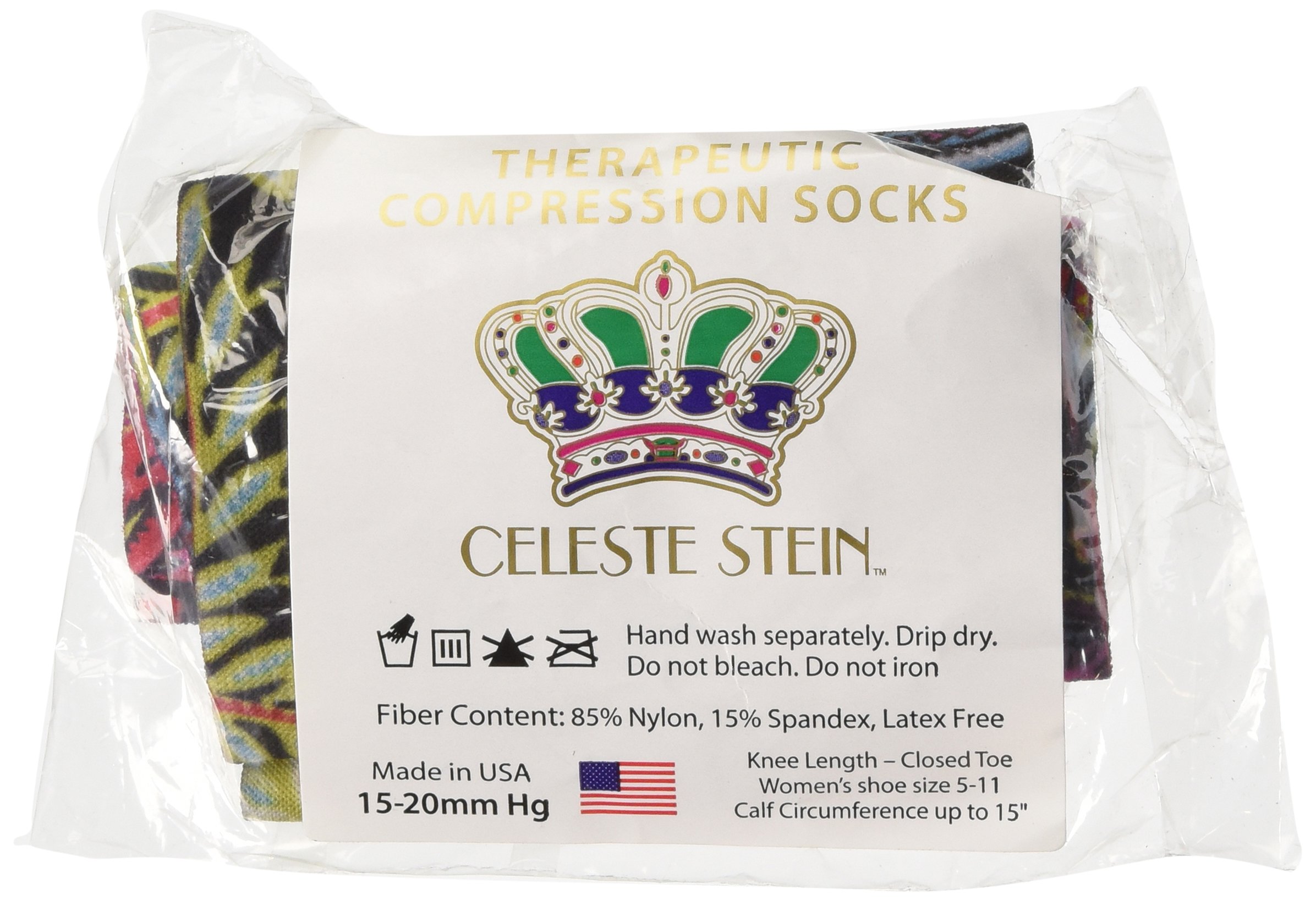 Celeste Stein Therapeutic Compression Socks, Denim Dotty, 1520 mmhg, 1Pair Health