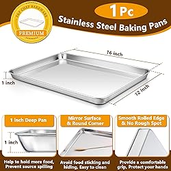 P&P CHEF Baking Sheet and Rack Set, Stainless Steel