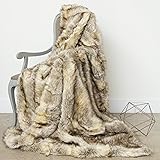 Best Home Fashion Kitt Fox Faux Fur Lounge Throw