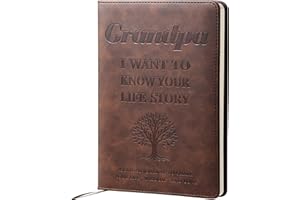 YDCUV Grandpa I Want to Know Your Life Story Leather Journal - A Guided Journal To Share His Memories - Meaningful Gifts for Grandpa from Granddaughter Grandson - Ideal Gifts for Fathers Day, Birthday & Christmas