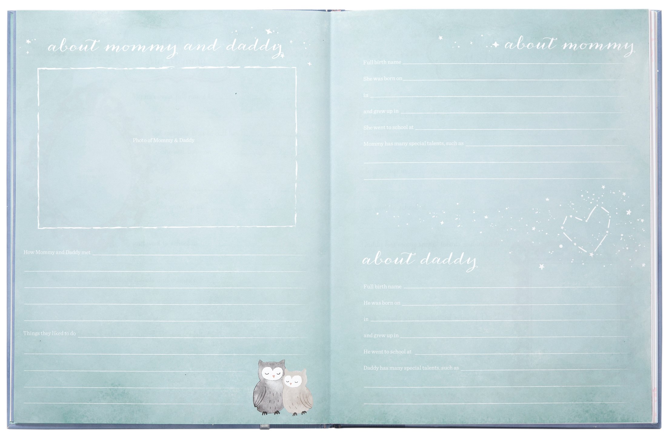 Carter's B2-16232 Blue All The Stars Gender Neutral Baby Memory Book for Newborns, 60 Pages