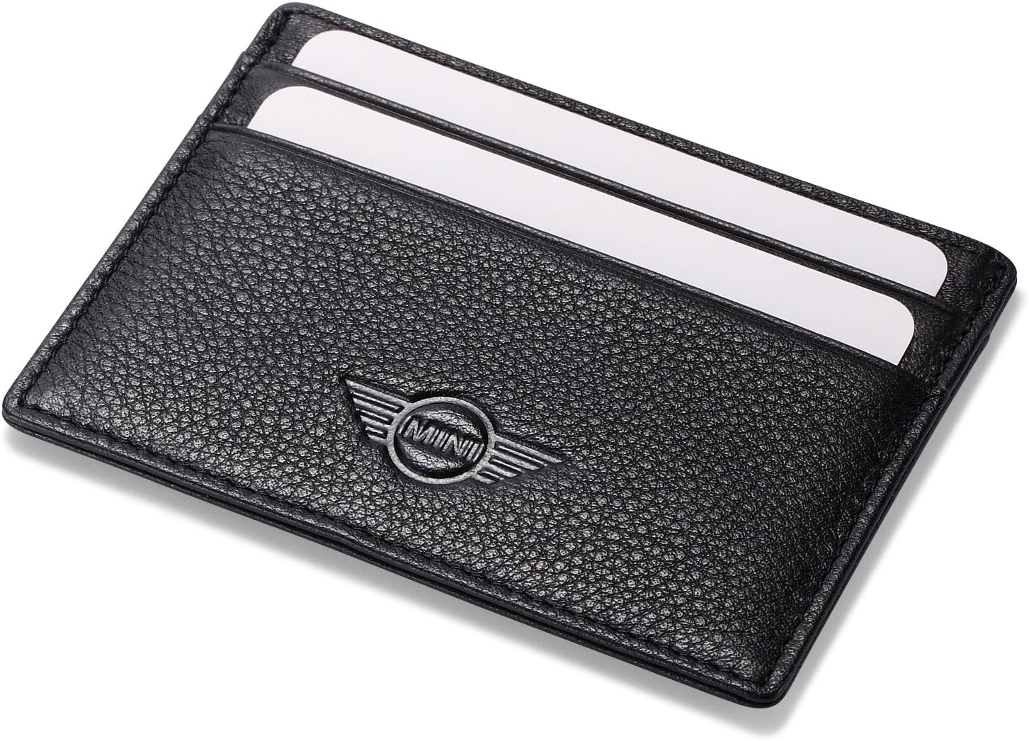 MINI Cooper Slim Card Wallet Black with 4 Credit Card Slots - Genuine Leather