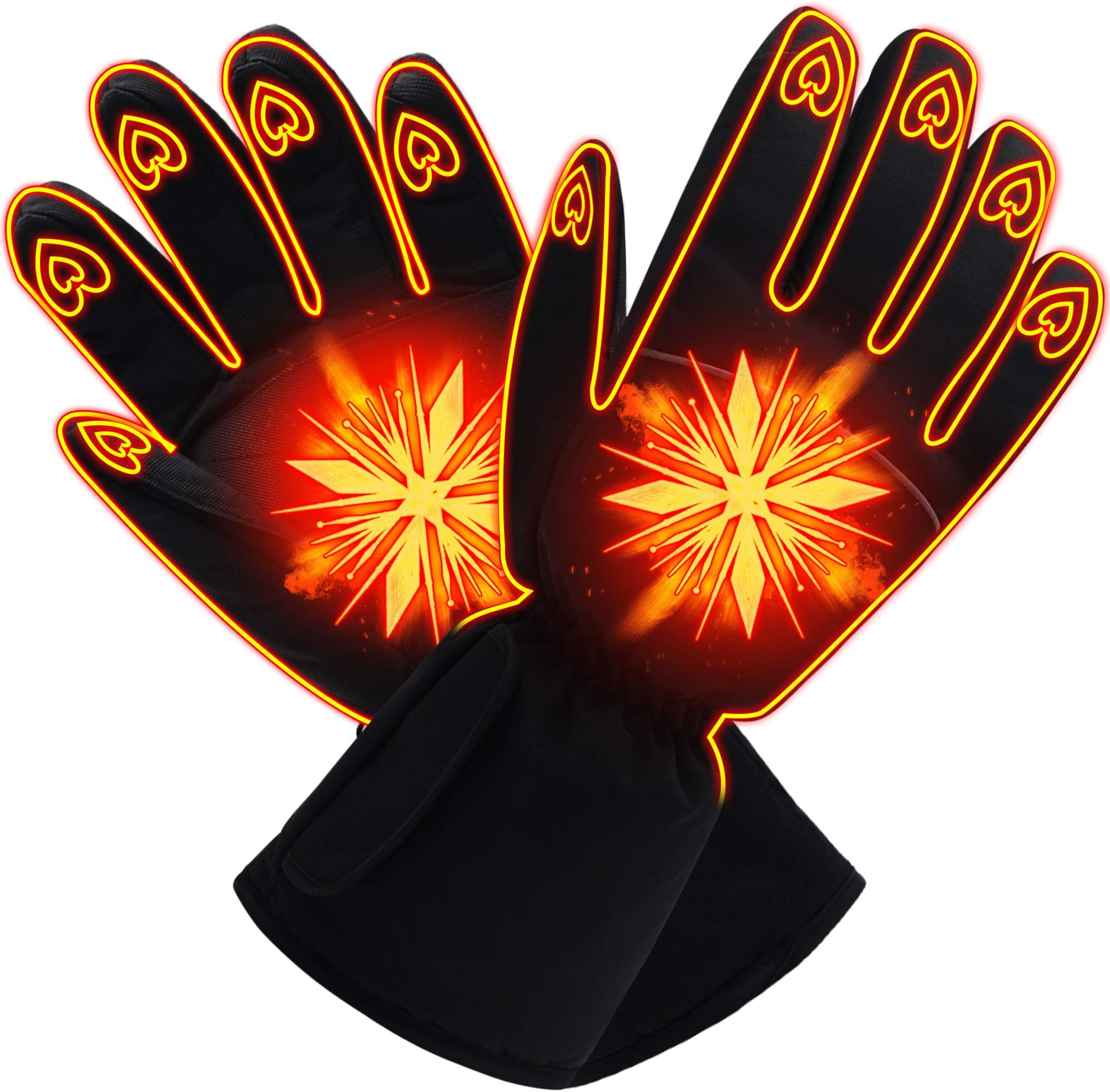 Rechargeable Electric Battery Heated Gloves Kit 3 Heat Waterproof Touchscreen Texting Thermal Gloves Men Women Winter Hand Warmers Gloves Mittens for Cycling Riding Hiking Skiing Climbing Fishing