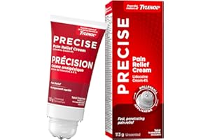 Precise Pain Relief Cream from the Makers of Tylenol, 4% Lidocaine, Fast, Effective Pain Relief, Unscented, 113 g