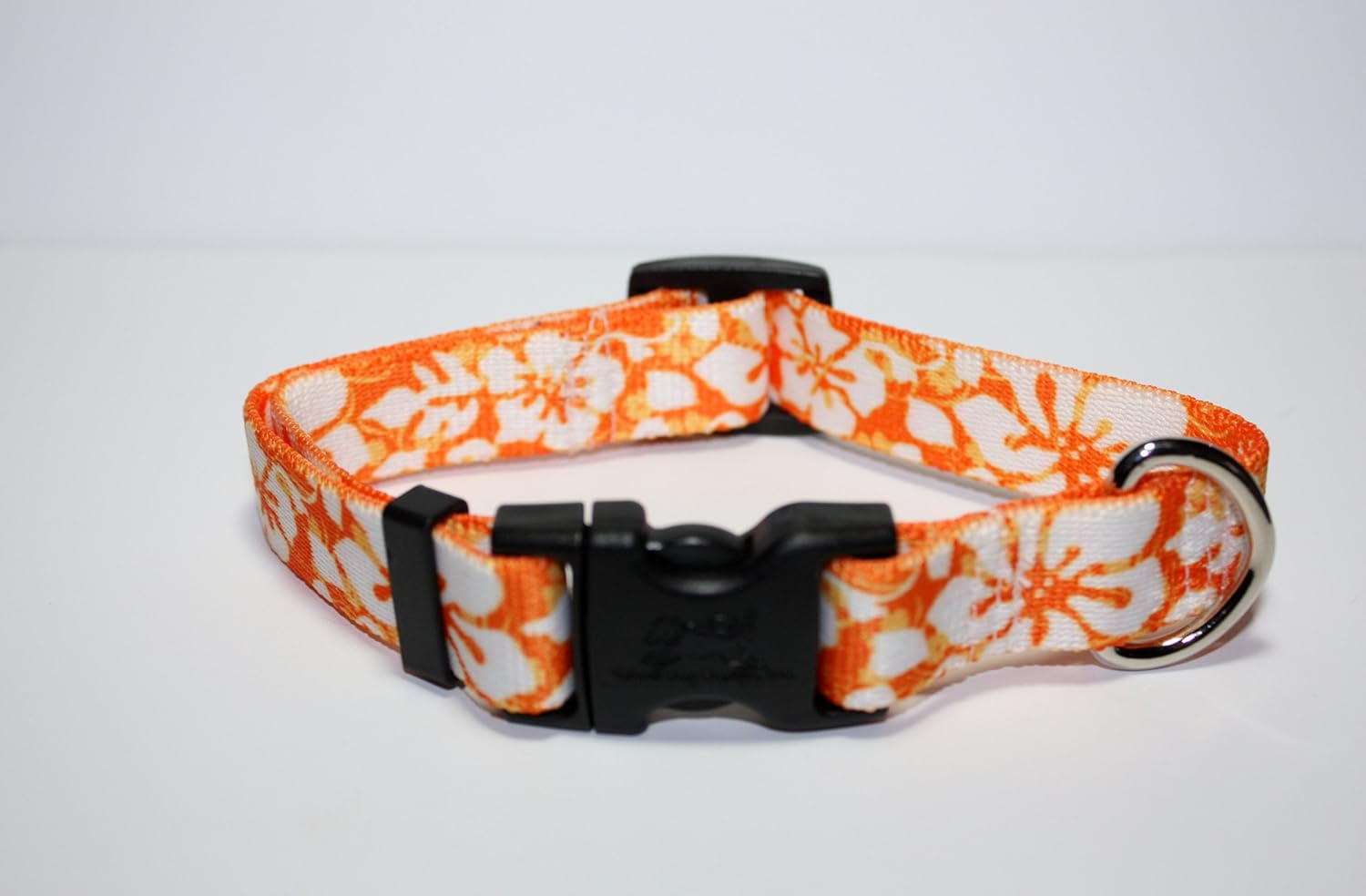 Island Floral Orange Dog Collar Size Medium Pet