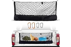 YINNIANETS Envelope Style Cargo Net Compatible with Toyota Tacoma 2004-2025, Highly Elastic Truck Bed Cargo Net for Tacoma Accessories, Heavy Duty Carabiners -Storage Bag