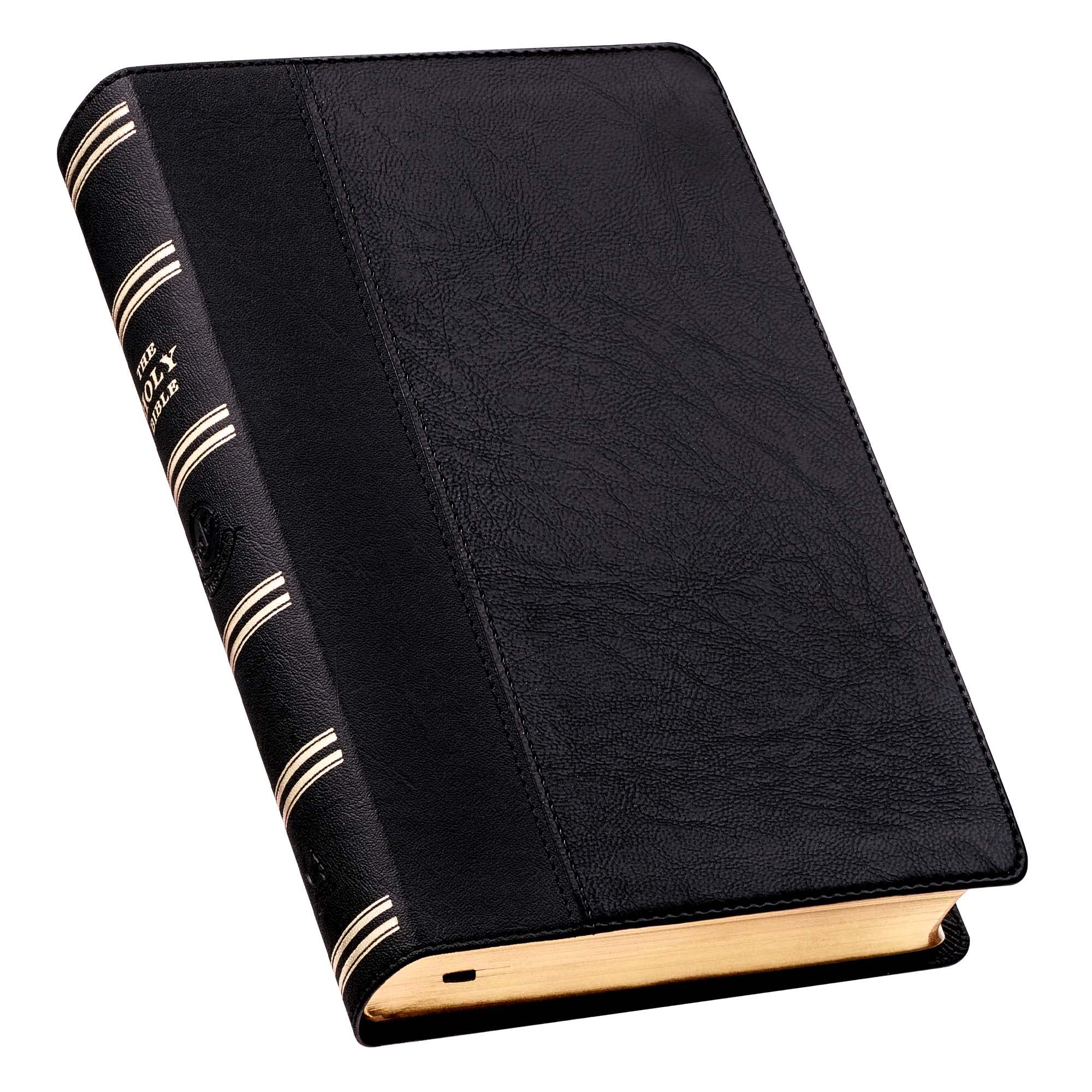 KJV Holy Bible, Giant Print Standard Size Faux Leather Red Letter Edition - Thumb Index & Ribbon Marker, King James Version, Black Two-tone (KJV Standard GP Editions)