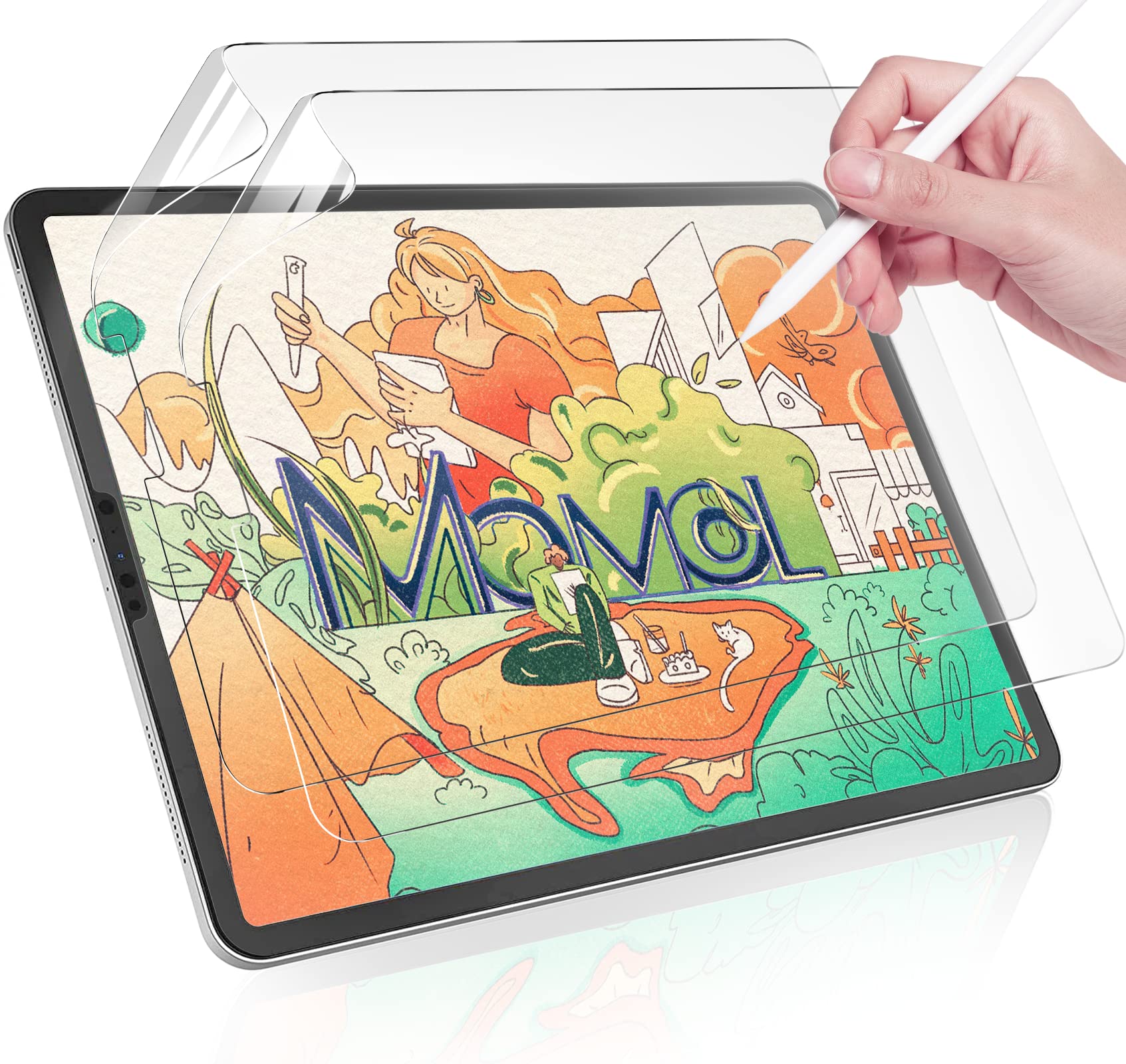 Mamol 2 Pack Screen Protector for iPad Pro 12.9 Inch 2022/2021 /2020/2018, Matte PET for iPad Pro 12.9 6th/5th/4th/3rd Generation, Like Paper for Drawing, Writing and Note-taking,Anti Glare