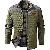 INVACHI Men's Casual Diamond Quilted Puffer Down Jacket Lightweight Business Button Coat with Stand Collar