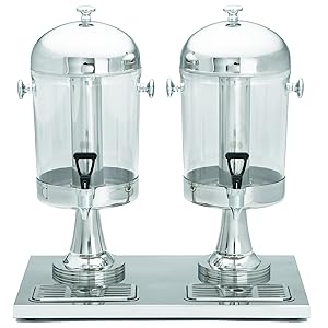 TableCraft Products 72 (2) 1 gal Double Beverage Dispenser, Polycarbonate Reservoir, Stainless Steel, 13.75 x 22