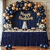 6ft Length Glitter Navy Blue Table Skirt Rectangle
