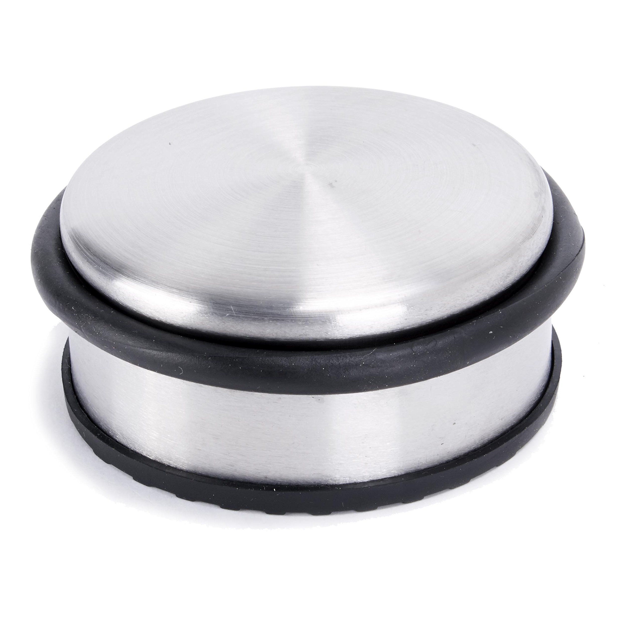 Oxid7 Door Stop, Flat, Approx.10x4 cm Stainless Steel Door Stop with Approx.1.2 kg for Heavy Doors – Stainless Steel Door Stopper Holder Buffer – Pack of 1