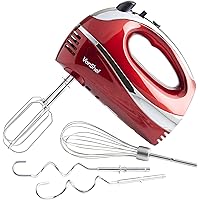 VonShef 5-Speed Hand Mixer - Electric 250W Hand-held Mixer with Turbo Boost Button & Stainless Steel Accessories (Chrome…