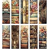 100 Pcs Vintage Book Bulk Bookmark, Retro Floral Books Aesthetic Bulk Paper Bookmarks for Reading Lovers, Cottagecore Paper Bookmark Gift for Kids Girls Teachers Students