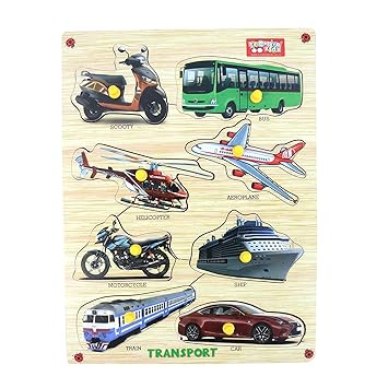 Webby Premium Wooden Transport Educational Puzzle Toy