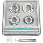 hobbyworker The Bead Boards Bracelet Sizer Measurement Tool 4 Round Grooves for Jewerly Bracelets Necklaces Making Supplies