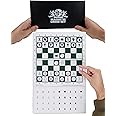 WE Games Mini Magnetic Travel Chess Set – 10-Inch Foldable Board with Durable Vinyl Pieces & Extra Queens– Indoor & Outdoor Magnetic Chess Game - White Logo